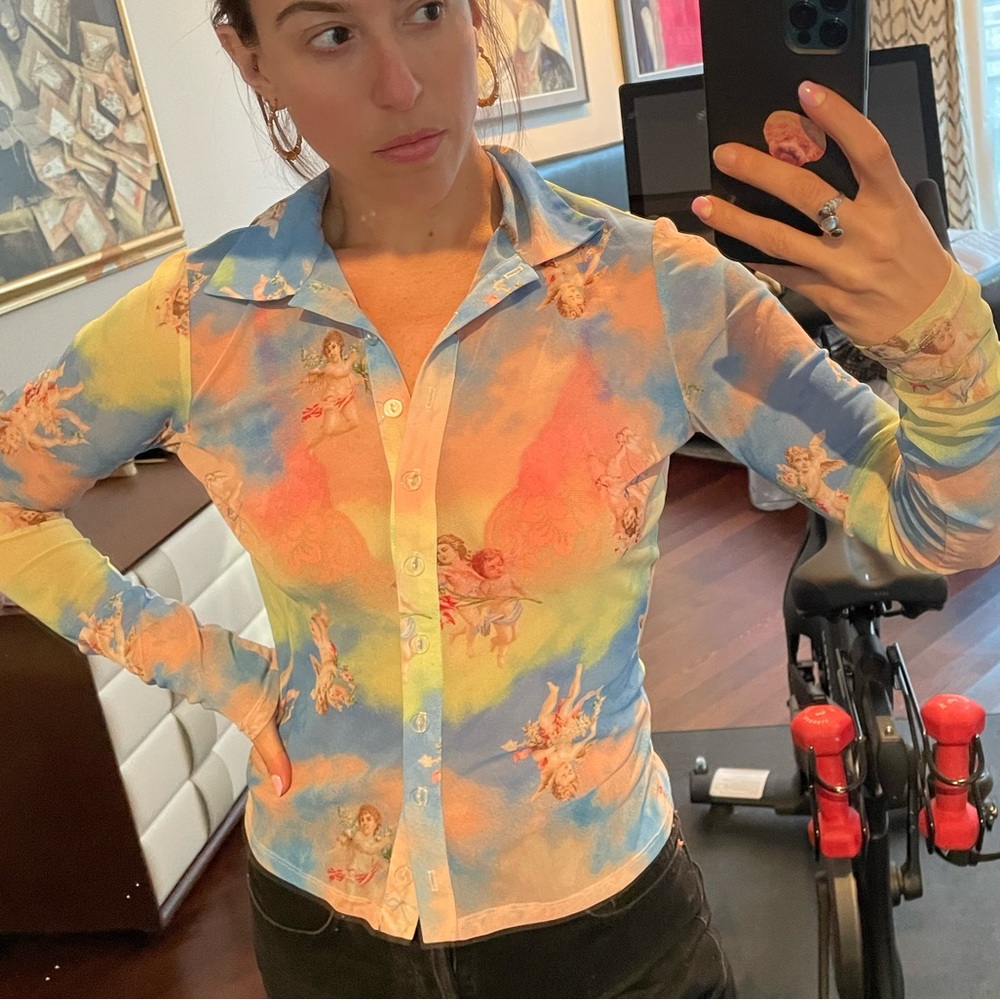 Reformation rainbow Cherub Shirt size small